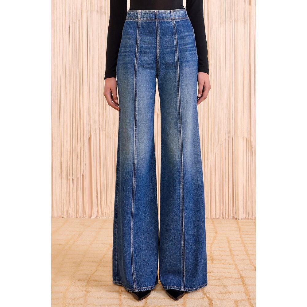 NWT Ulla Johnson Bianca Wide Leg Jeans Danube Wash High Rise Size 26 - Picture 5 of 12